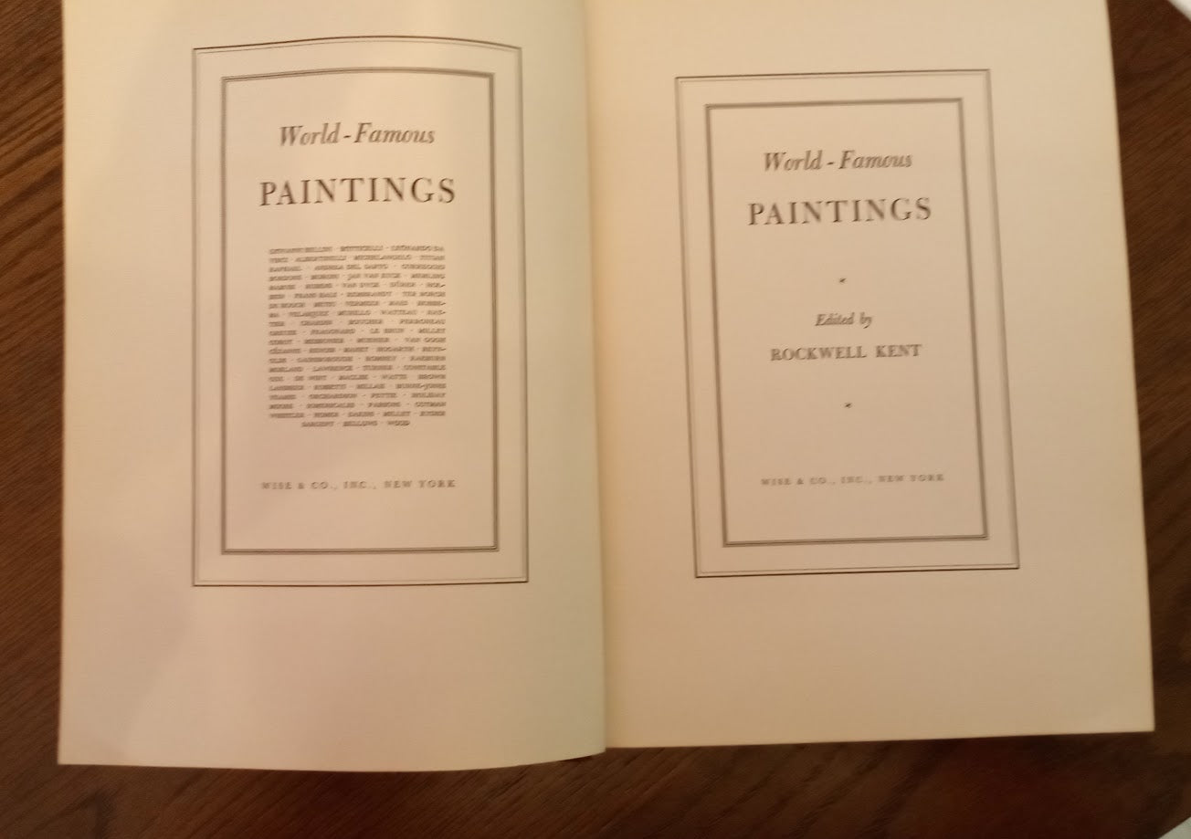 World Famous Paintings - Edited by Rockwell Kent - 1939 - 1st Edition