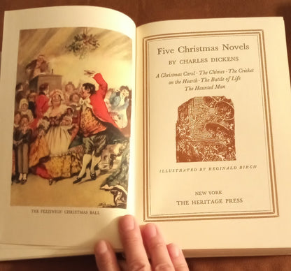 Dickens - Five Christmas Novels By Charles Dickens 1939 Heritage Press Edition w/ Slipcase