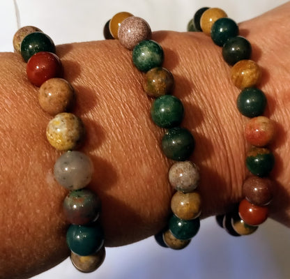 Ocean Jasper 8mm Round Bracelet