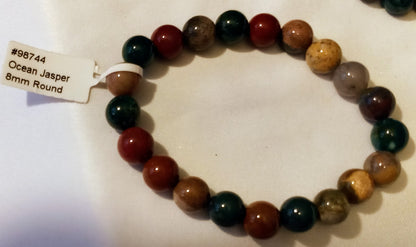 Ocean Jasper 8mm Round Bracelet