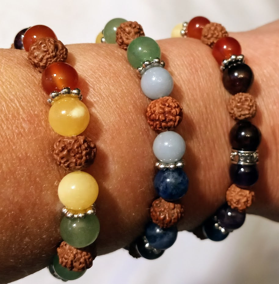 7 Chakra Bracelet with Rudraksha