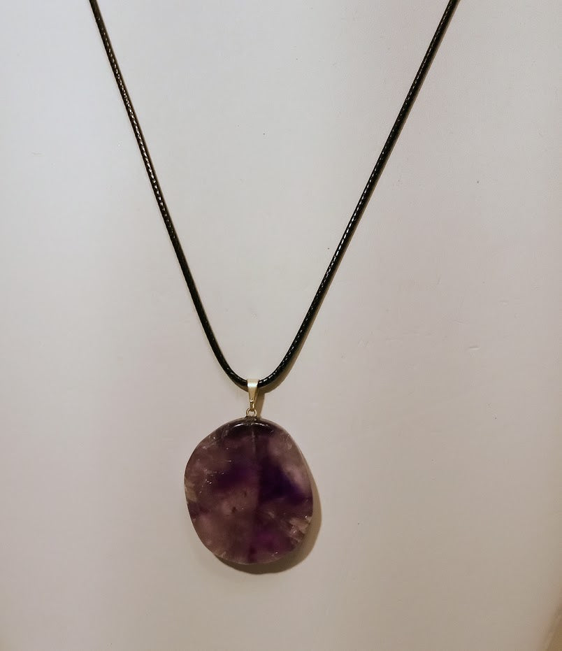 Amethyst Slice Pendent Necklace