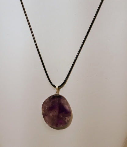 Amethyst Slice Pendent Necklace