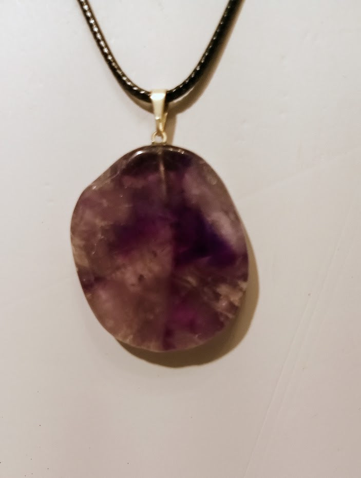 Amethyst Slice Pendent Necklace