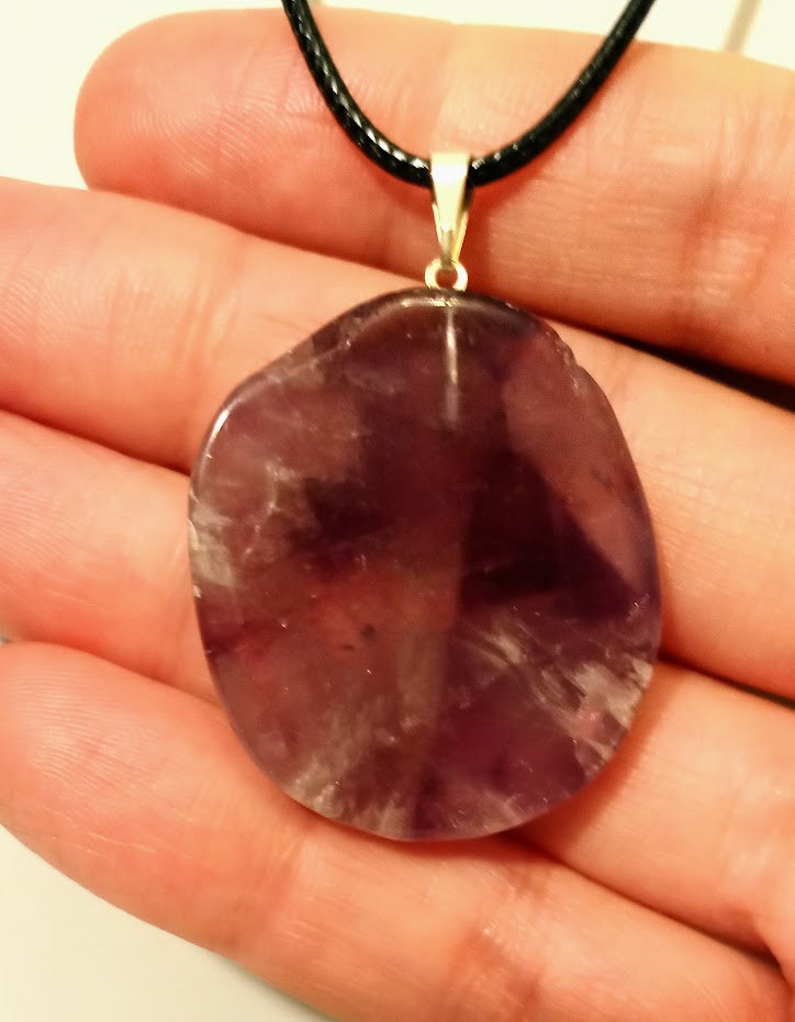 Amethyst Slice Pendent Necklace