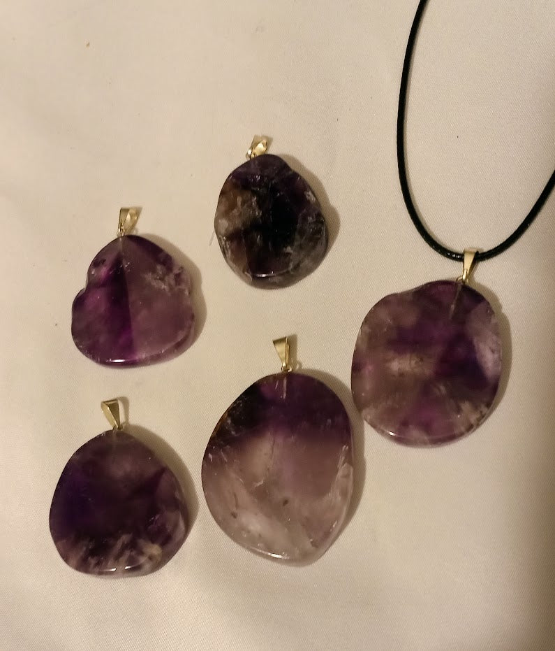 Amethyst Slice Pendent Necklace