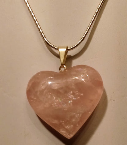 Rose Quartz Heart Necklace