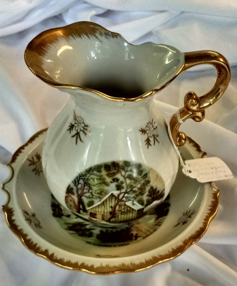 Currier & Ives Pitcher & Bowl