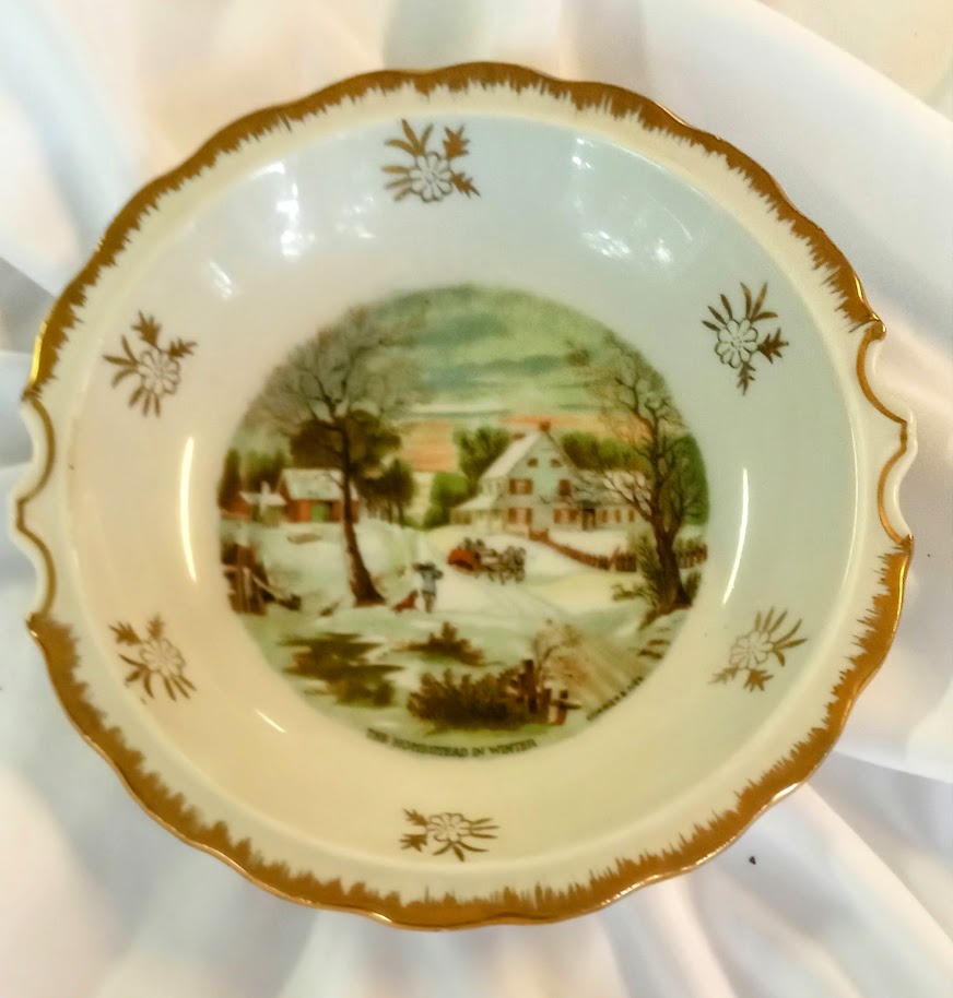 Currier & Ives Pitcher & Bowl