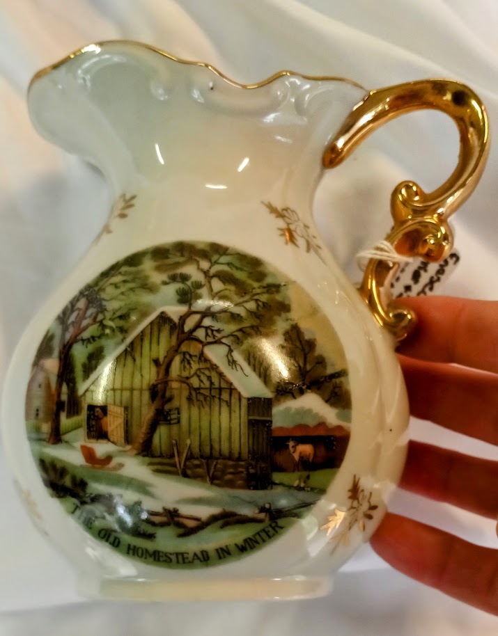 Currier & Ives Pitcher & Bowl