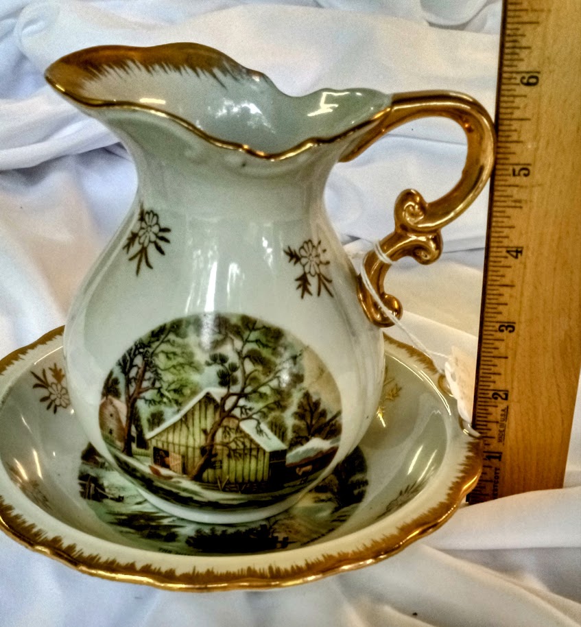 Currier & Ives Pitcher & Bowl