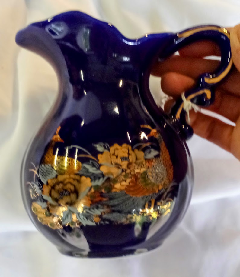 Japanese Cobalt Blue Pitcher & Bowl