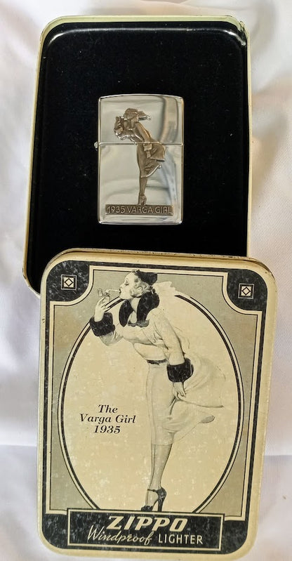 1993 Zippo Windproof Lighter - "1935 Varga Girl" (never been struck)