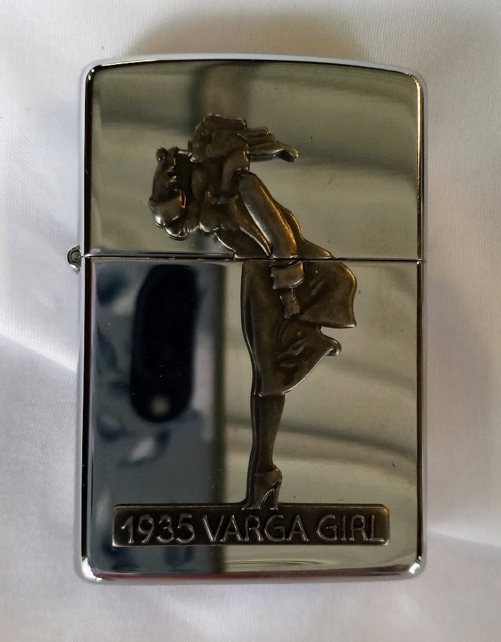 1993 Zippo Windproof Lighter - "1935 Varga Girl" (never been struck)