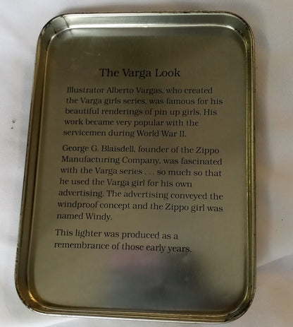 1993 Zippo Windproof Lighter - "1935 Varga Girl" (never been struck)