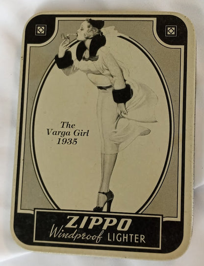 1993 Zippo Windproof Lighter - "1935 Varga Girl" (never been struck)