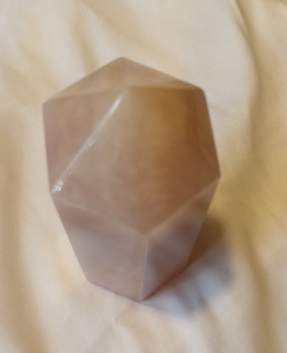 Rose Quartz Tower Point 6 Sides Faceted #2 - Beautiful Pale Pink - 1.0lb