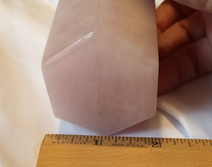 Rose Quartz Tower Point 6 Sides Faceted #2 - Beautiful Pale Pink - 1.0lb