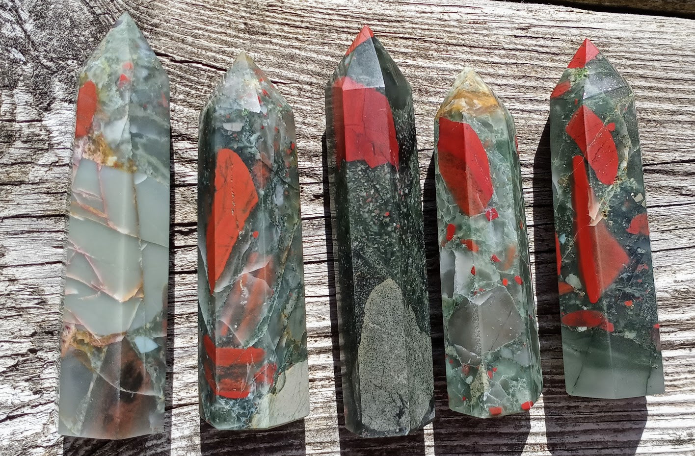 Seftonite Towers - African Bloodstone Towers -  Vulcan Jasper Towers - Medium