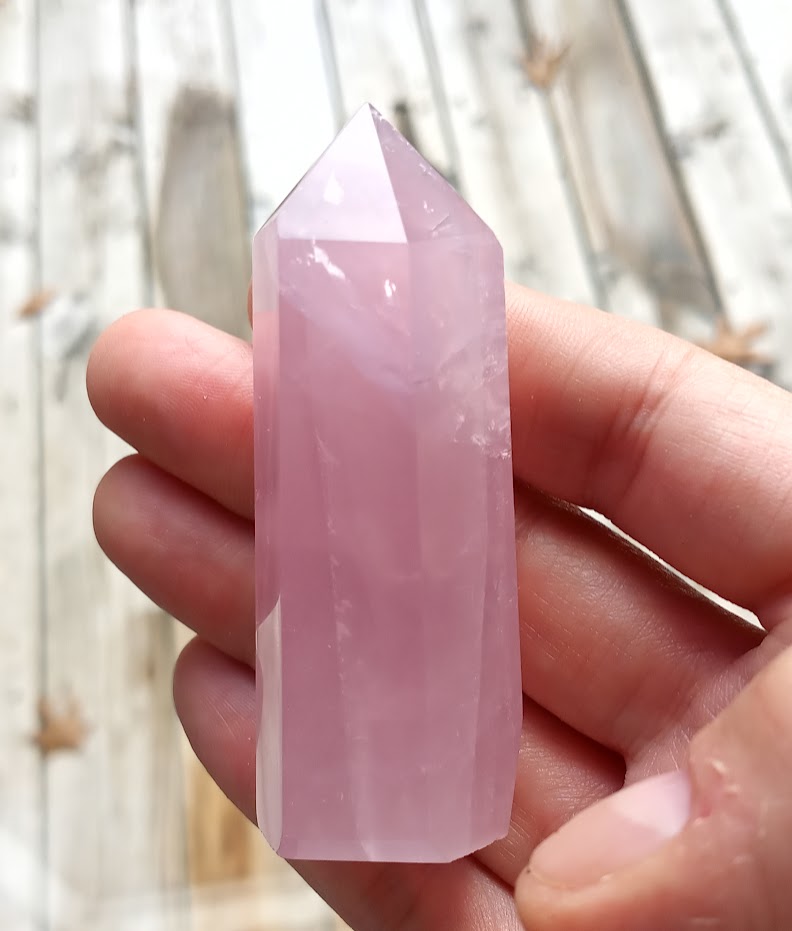 Rose Quartz Tower 1 - 6 Sides - Beautiful Pink