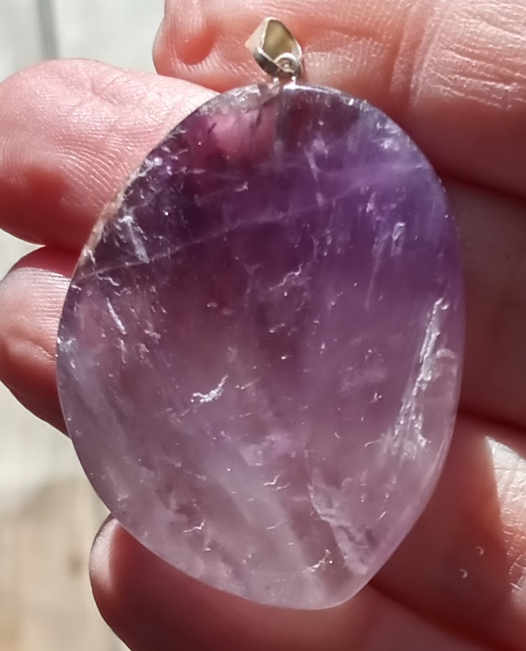 Amethyst Slice Pendent Necklace