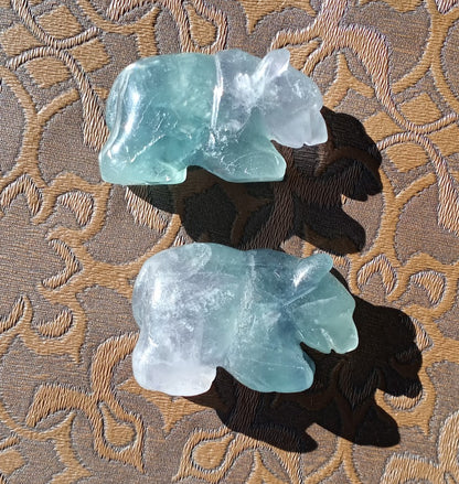 Fluorite Hand Carved Bear