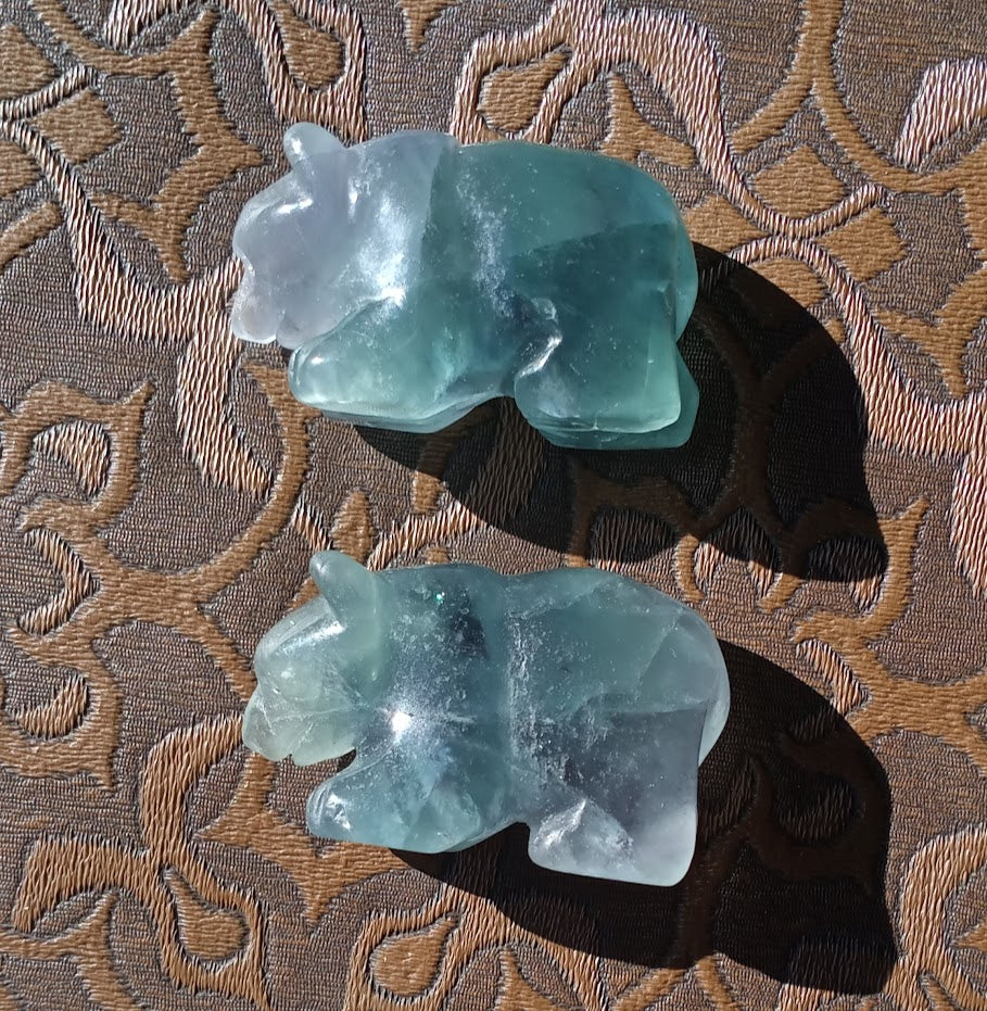 Fluorite Hand Carved Bear