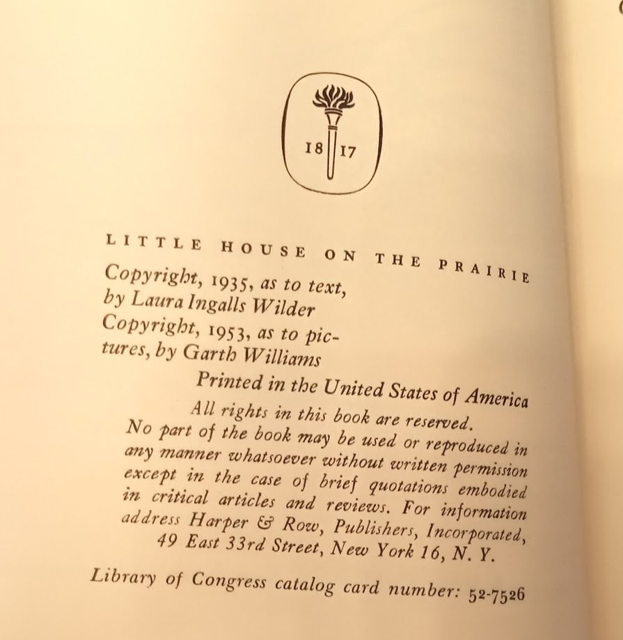 Little House on the Prairie 1953 Vintage -  Laura Ingalls Wilder