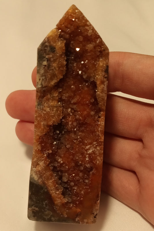 Sphalerite Crystal  Red Druzy Tower - Rare Find