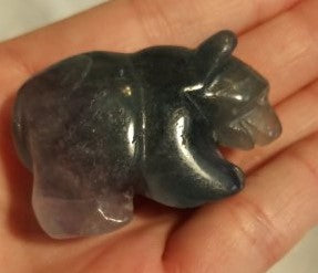 Fluorite Hand Carved Bear