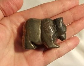 Pyrite Hand Carved Bear