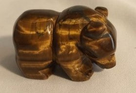 Tiger Eye Hand Carved Bears