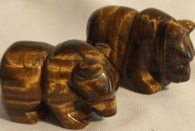 Tiger Eye Hand Carved Bears