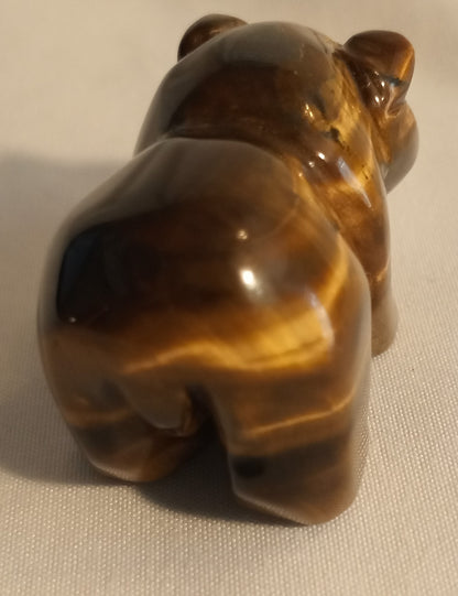 Tiger Eye Hand Carved Bears